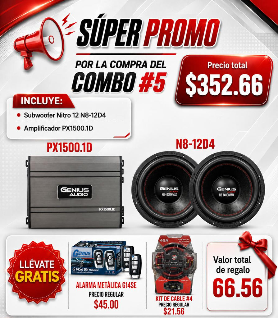 COMBO #5 – PX1500.1D + 2 subwoofers N8-12D4